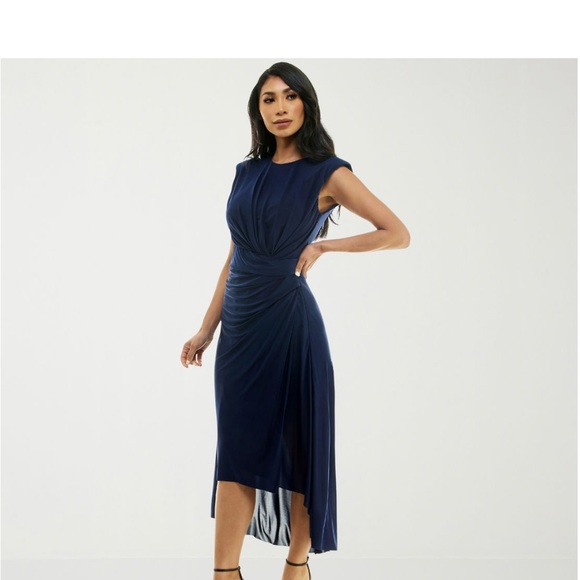 Premier Amour navy women's sleeveless fit-and-flare dress size 2 - Picture 3 of 4